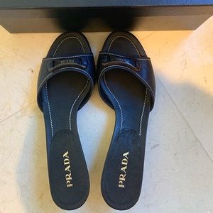 Authentic NWT Prada Slipper Mule Sandals Black